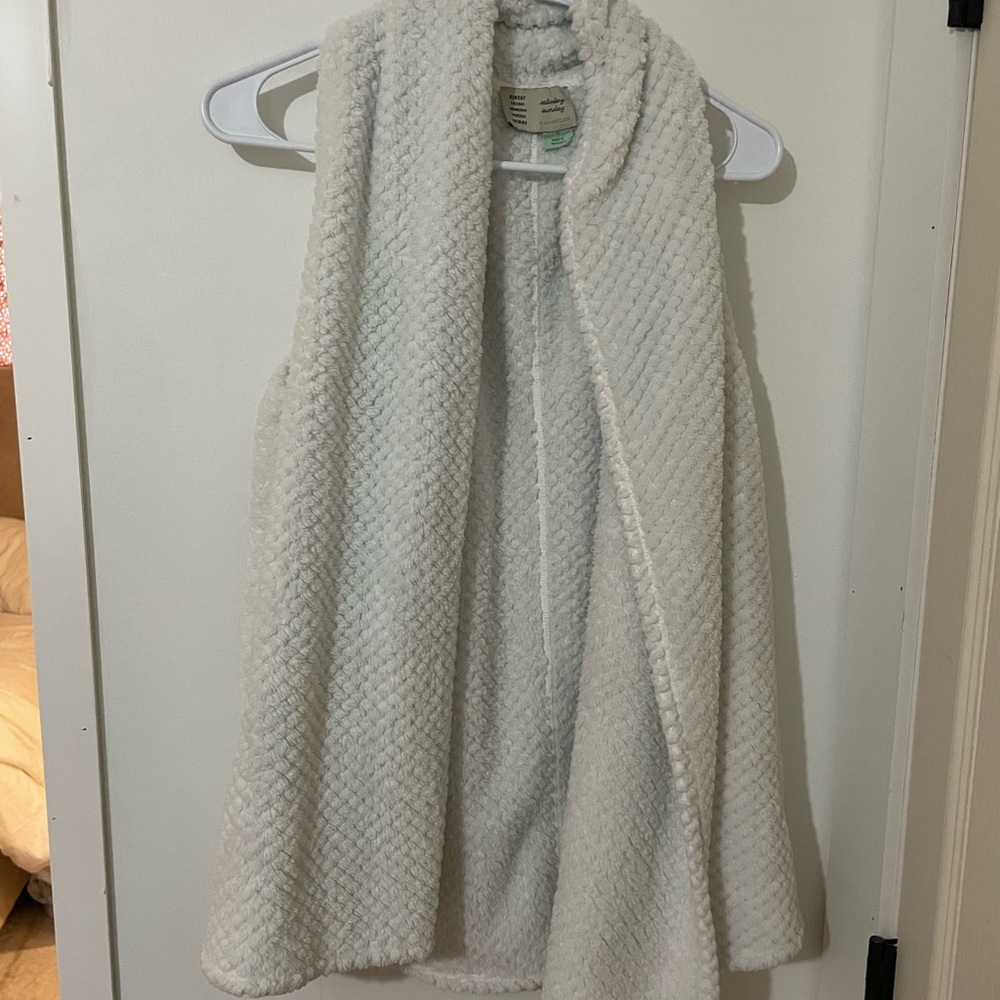 Anthropology Ivory Faux Sherpa Vest size M